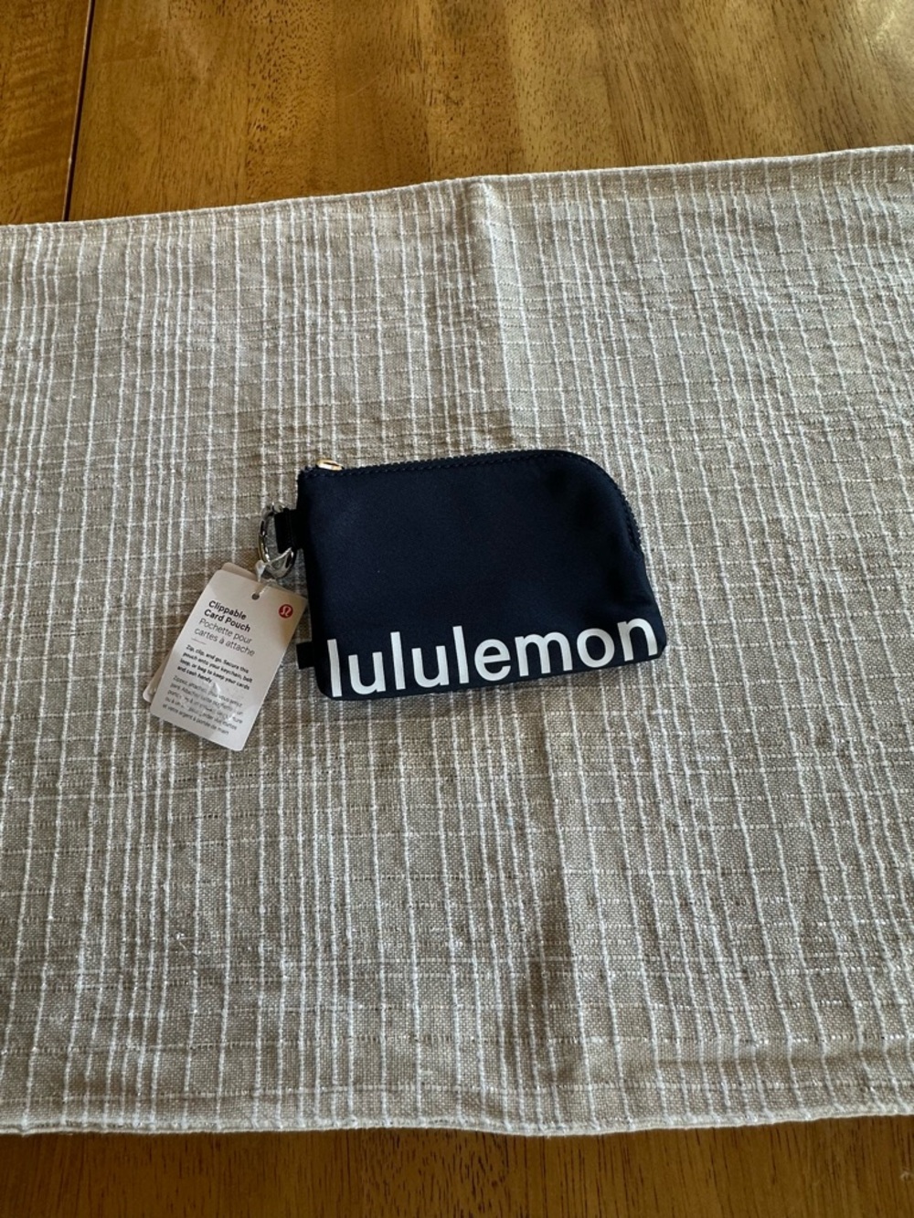Lululemon Clippable Card Pouch with White Logo